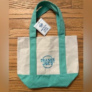Pastel Trader Joe’s mini canvas Tote Bag! NWT!